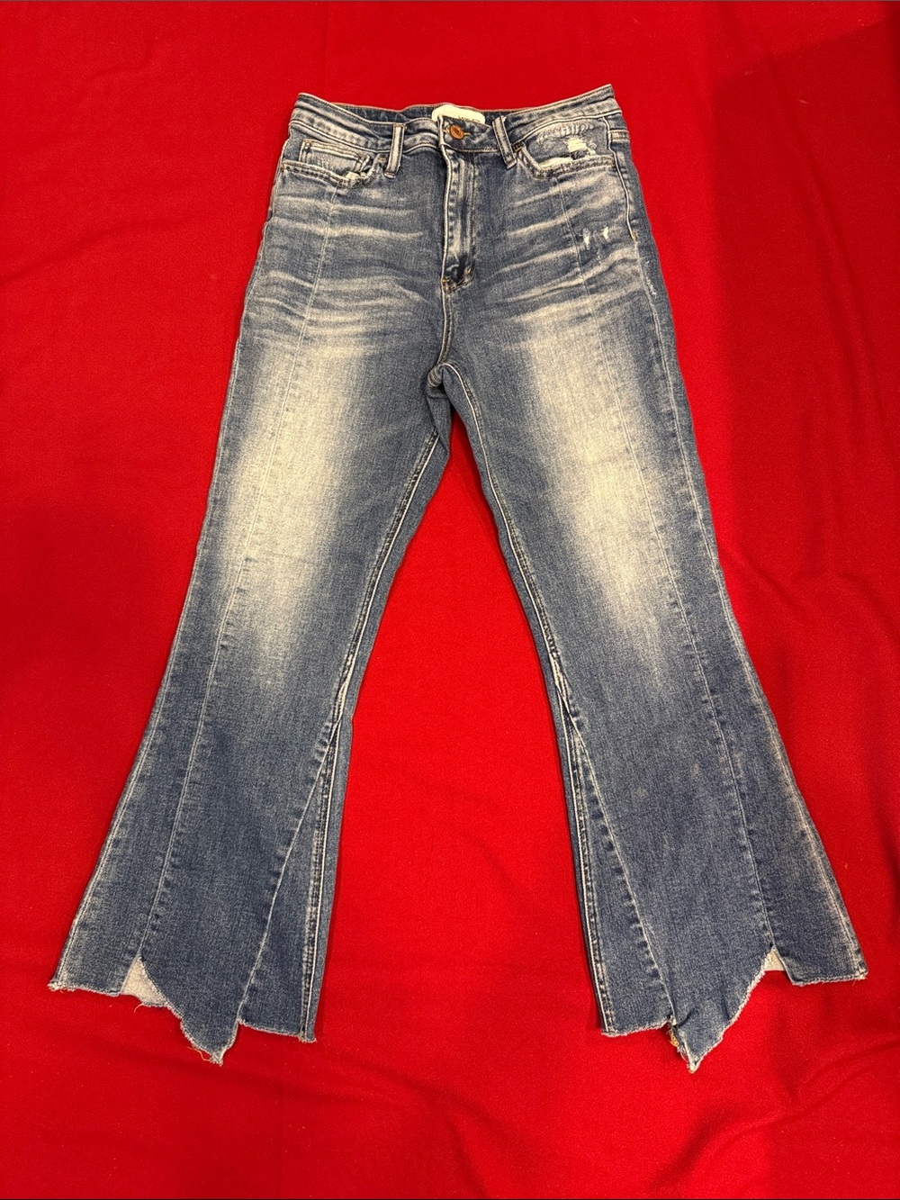 Vervet Women's Blue Split-Hem Flare Jeans